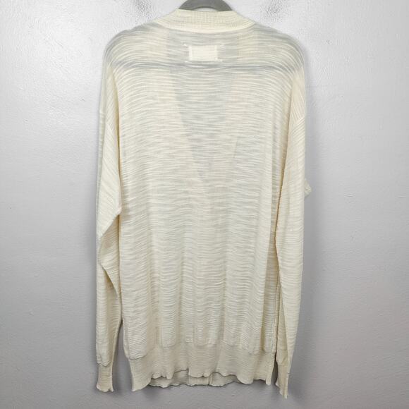 Maison Martin Margiela Cardigan Sweater Womens XS Cream Burnout Avant Garde - Picture 5 of 11